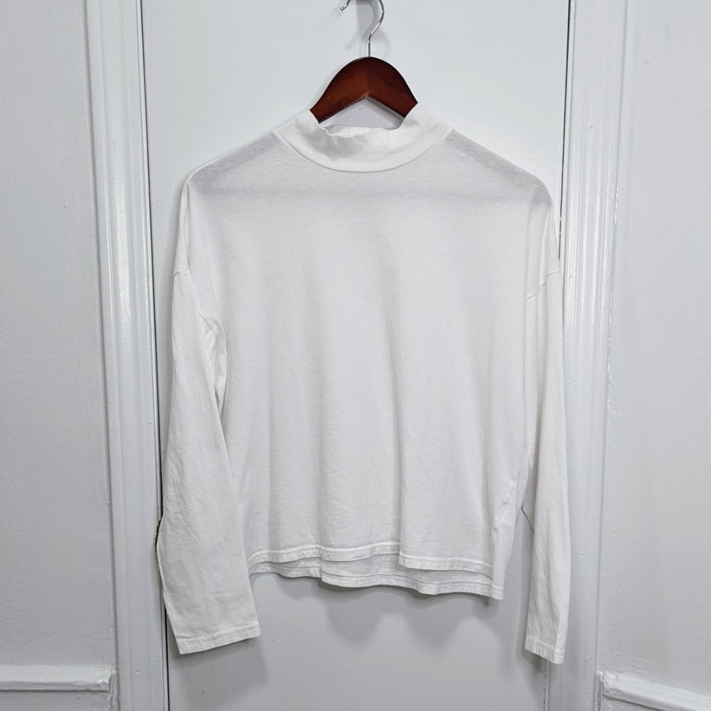 Everlane The Square Mockneck Tee | White | M